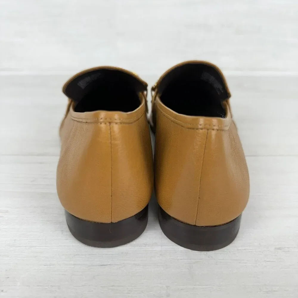 Tory Burch Size‎ 9 Perrine Loafer Shoes Square Toe Block Heel Caramel Corn NEW